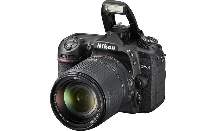 Nikon D7500 Kit Shown with flash popped up