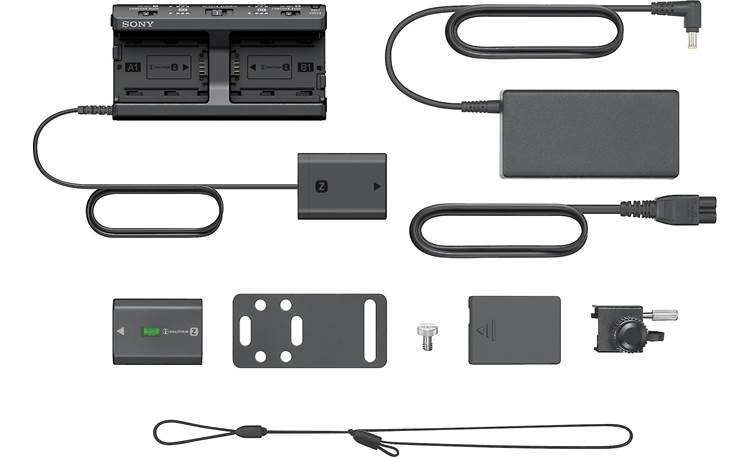 Sony Alpha Multi Battery Adapter Kit Shown with all included accessories