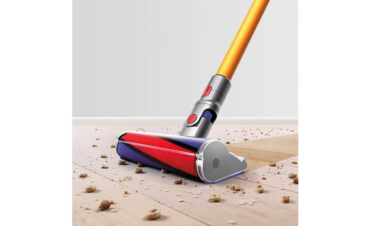 Dyson V8 Absolute The soft roller cleaner head removes large debris and fine dust at the same time