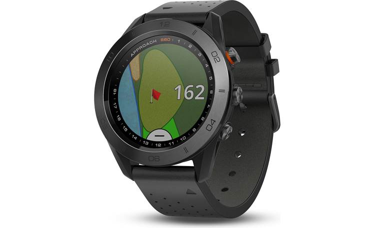 Garmin Approach® S60 (Black leather band) Golf GPS watch — covers