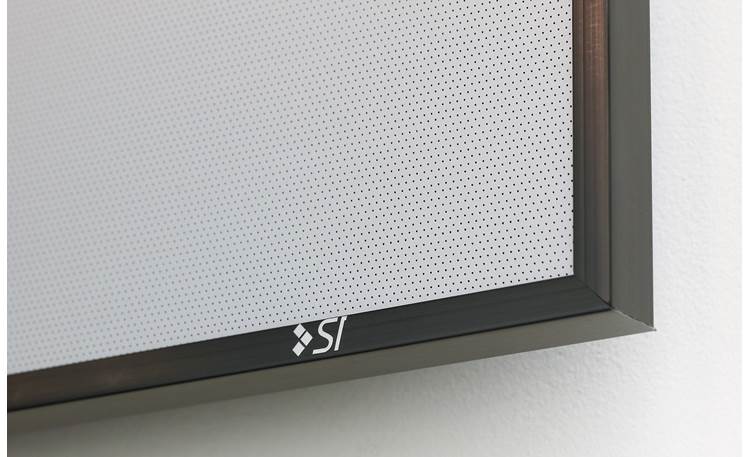 Screen Innovations 5 Series Over 28,000 tiny holes per square foot let sound pass through (shown with Zero Edge frame)