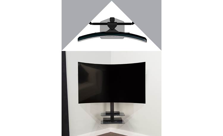 AVF Floating Cornermount Ideal for corner-mounting curved TVs (TV and components not included)