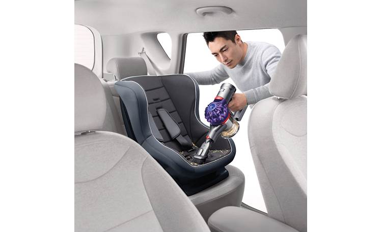 Dyson V7 Car+Boat Cleaning out your kid's car seat is quick and easy