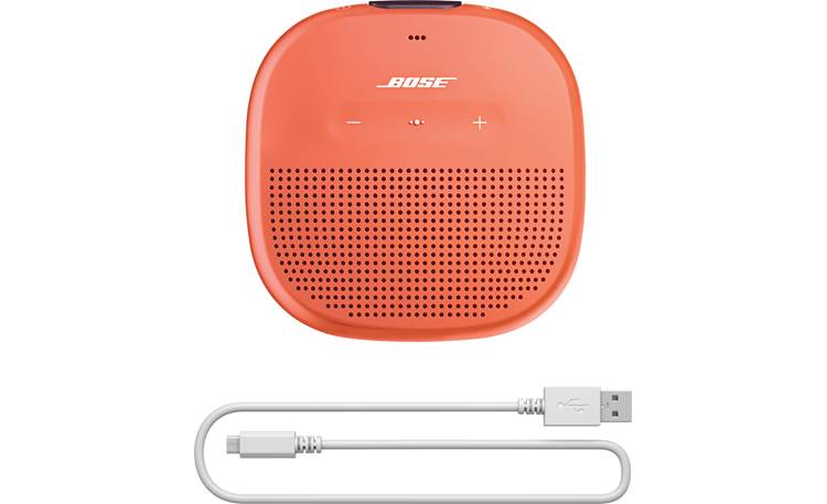 Bose® SoundLink® Micro <em>Bluetooth®</em> speaker Orange with Purple strap - charging cable included