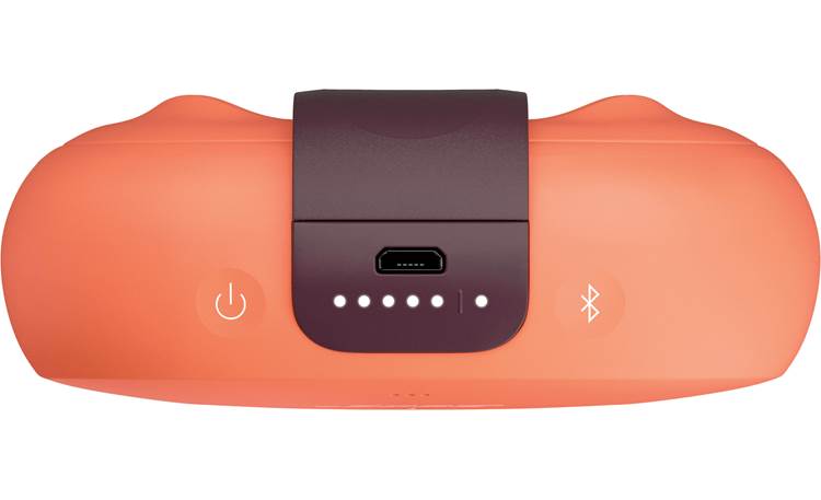 Bose® SoundLink® Micro <em>Bluetooth®</em> speaker Orange with Purple strap - top-mounted controls