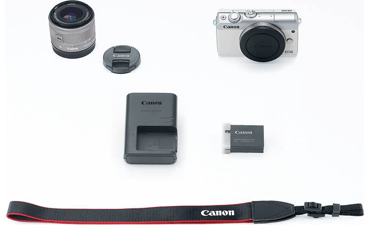 Canon EOS M100 Kit Shown with included accessories