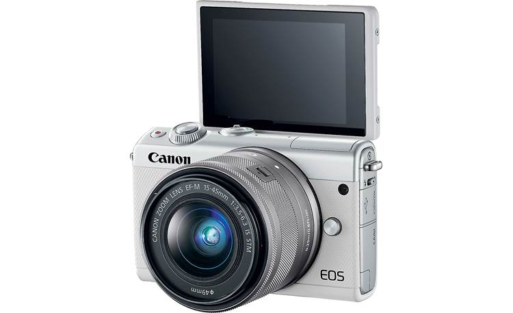 Canon EOS M100 Kit Touchscreen faces forward for easy self-portrait framing