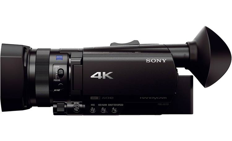 Sony Handycam® FDR-AX700 Shown with included large eye cup in place