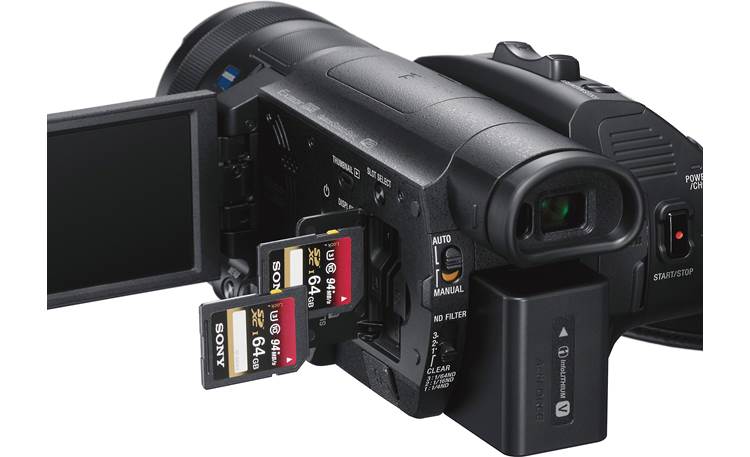 Sony Handycam® FDR-AX700 Dual memory card slots for extended recording time