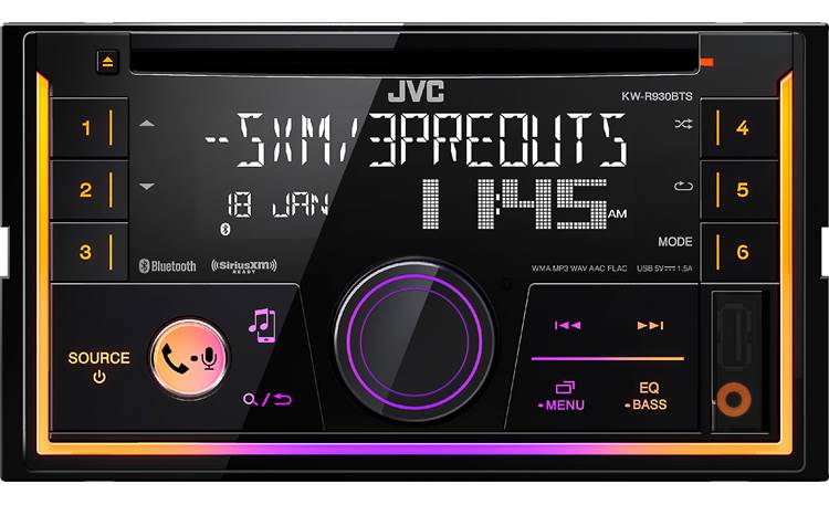 JVC KW-R930BTS This 4" tall jukebox gives you lots of music options in your dash