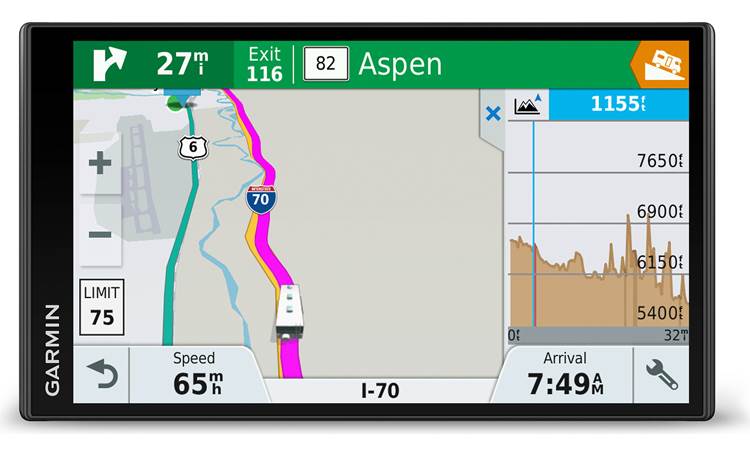 Garmin RV 770 Portable navigator with 6.95" and voice-activated navigation for RV drivers — includes free lifetime map and traffic updates Crutchfield