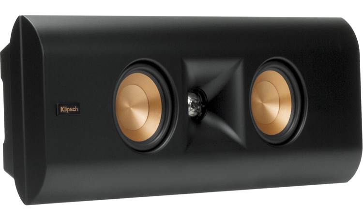 Klipsch Reference Premiere RP-240D Angled view, wall-mounted, grille off