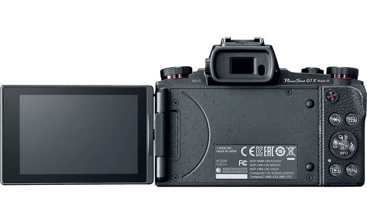Canon PowerShot G1 X Mark III Back, with touchscreen flipped out