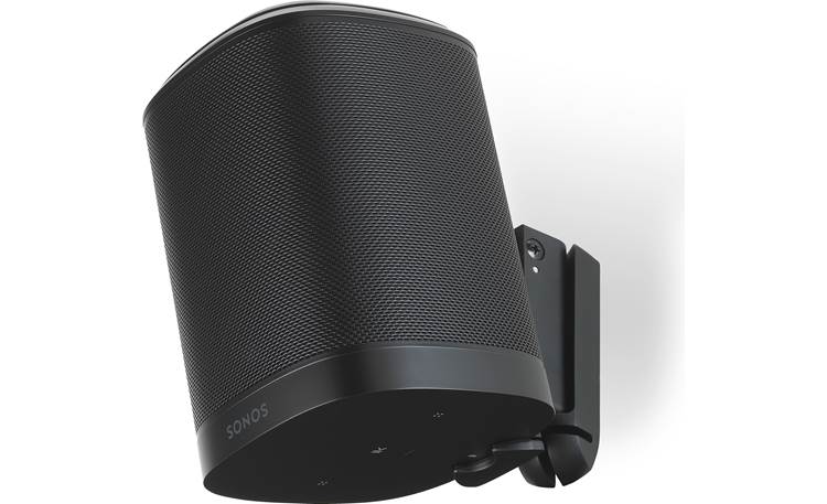 Flexson Wall Mounts for Sonos One Black - can hold speaker upside down for control button access (Sonos One not included)