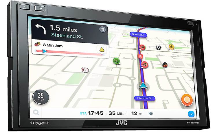 JVC KW-M740BT Use Apple CarPlay or Android Auto to access Waze while your smartphone is connected