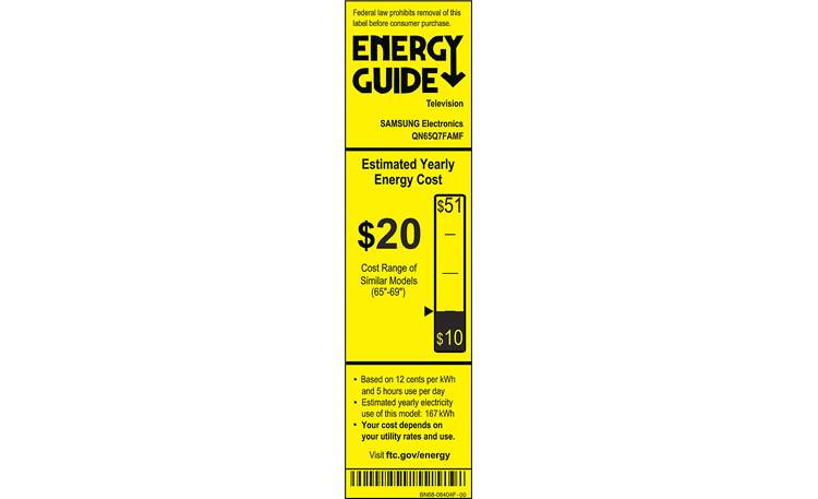 Samsung QN65Q7F Energy Guide