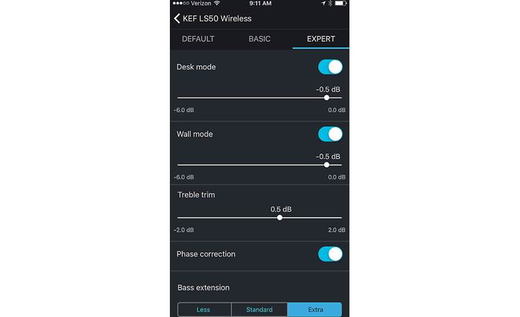 KEF LS50 Wireless Trim and tweak settings with the free app.