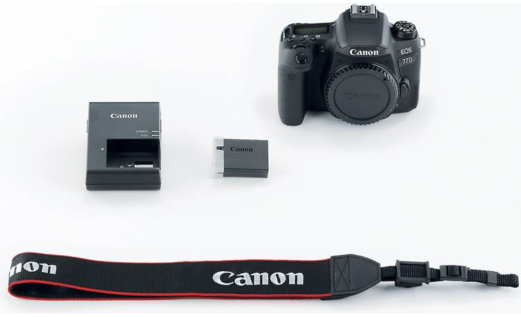 Canon EOS 77D (no lens included) Shown with included accessories
