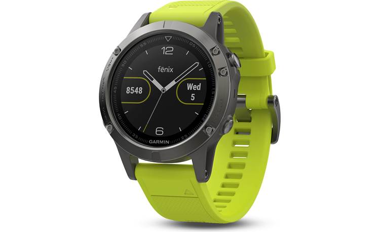Skuffelse Læne dragt Garmin fenix 5 (Slate gray with amp yellow band) GPS multisport training  smartwatch with built-in HR monitor at Crutchfield