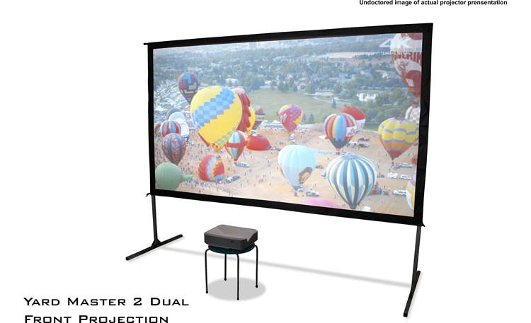 Elite Screens Yard Master 2 Dual Front-projection mode using an ultra short-throw projector