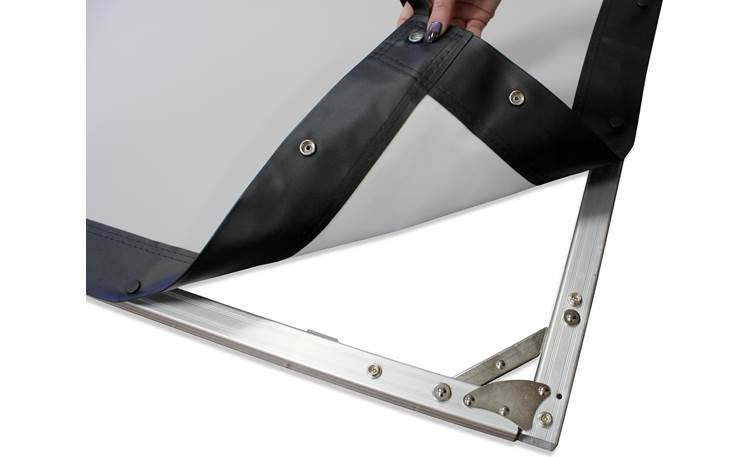 Elite Screens Yard Master 2 Dual Screen snaps easily to aluminum frame