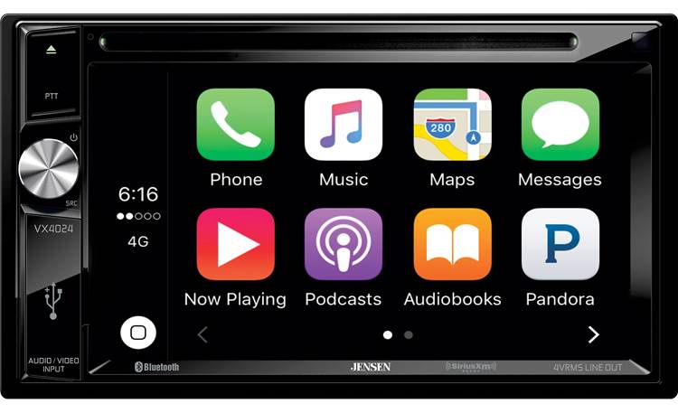 Jensen VX4024 Apple CarPlay makes driving safer while you stay in touch.