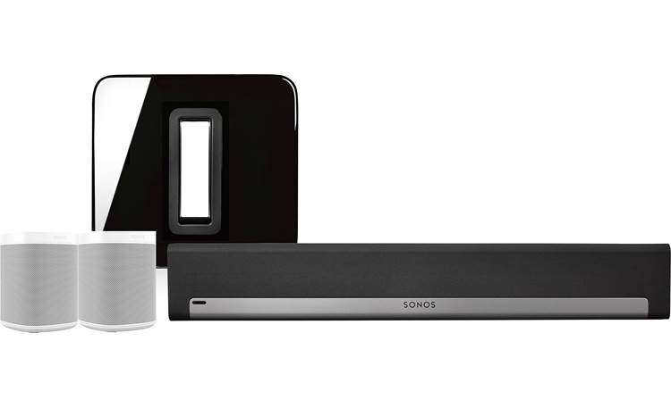 Altid Raffinere Hej Sonos Playbar 5.1 Home Theater System with Voice Control (Black/White  Surrounds) Includes Sonos Playbar, Sub, and 2 Sonos One speakers with  Amazon Alexa and Apple® AirPlay® 2 at Crutchfield