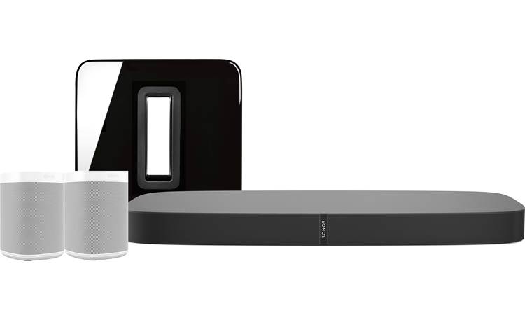 I fare Under ~ digtere Sonos Playbase 5.1 Home Theater System with Voice Control (Black/White  Surrounds) Includes Sonos Playbase, Sub, and two Sonos One speakers with  Amazon Alexa and Apple® AirPlay® 2 at Crutchfield