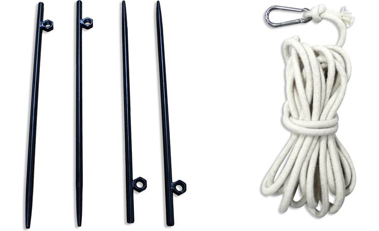 Elite Screens Yard Master Pro Stakes and rope included for additional support and stability