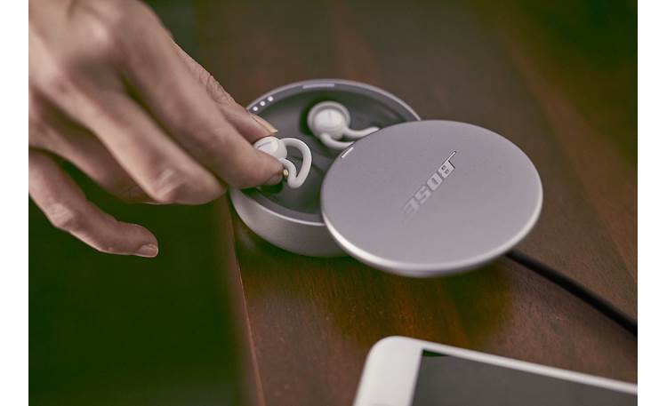 Bose® noise-masking sleepbuds Sleepbuds recharge inside the included charging case