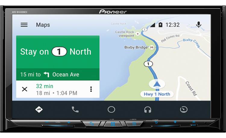 Pioneer AVH-W4400NEX Android Auto navigation pictured. 