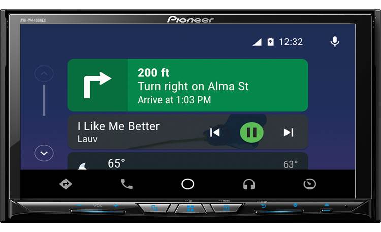 Pioneer AVH-W4400NEX Android Auto navigation pictured. 