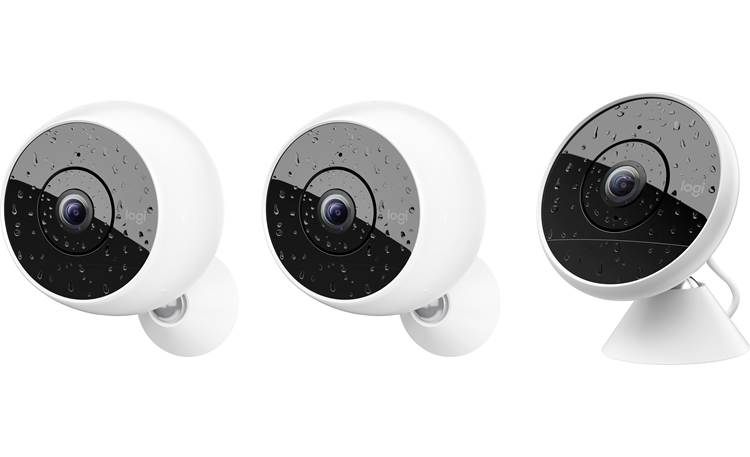 Derivation labyrint betaling Logitech Circle 2 Multi-Pack Three indoor/outdoor Wi-Fi® cameras (2  battery-powered, 1 wired) at Crutchfield
