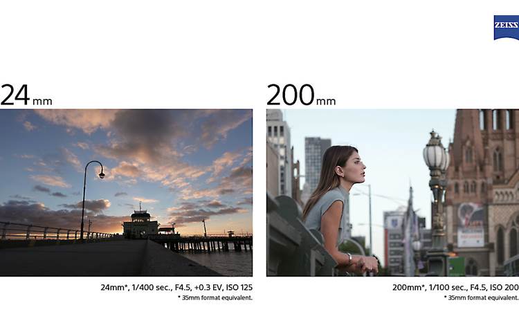 Sony Cyber-shot® DSC-RX100 VI The camera's 24-200mm zoom lenses can capture wide shots and close-ups