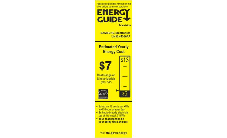 Samsung UN32N5300 Energy Guide
