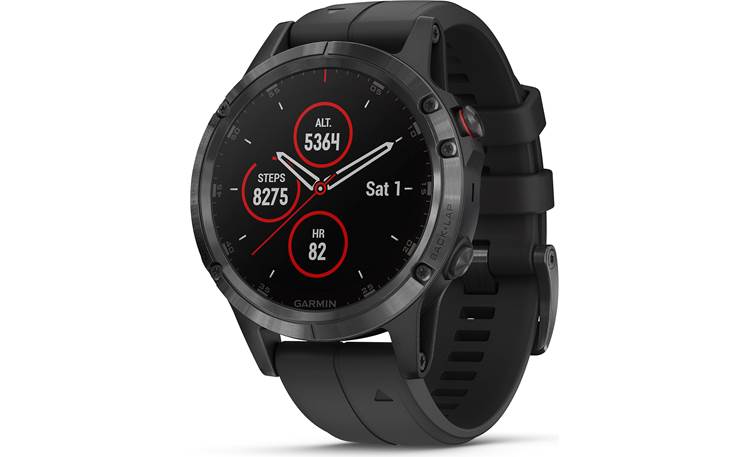 Garmin fenix 5 Plus Sapphire (Stainless steel bezel, Black with black band)  GPS multisport training smartwatch with music player — 47 mm case at  Crutchfield
