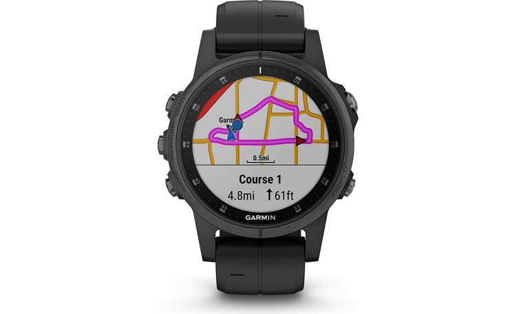 Garmin fenix 5S Plus Sapphire (Black with black band) GPS