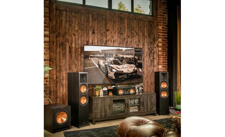 Klipsch Reference Premiere RP-400C Shown as part of a Klipsch home theater system