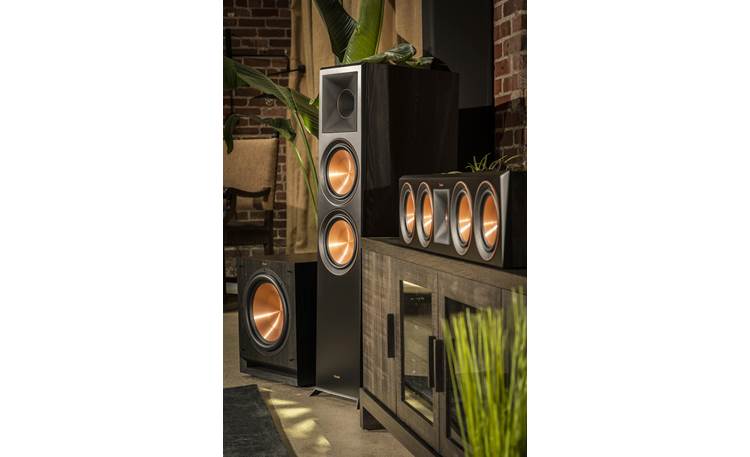 Klipsch Reference Premiere RP-404C Shown as part of a Klipsch home theater system