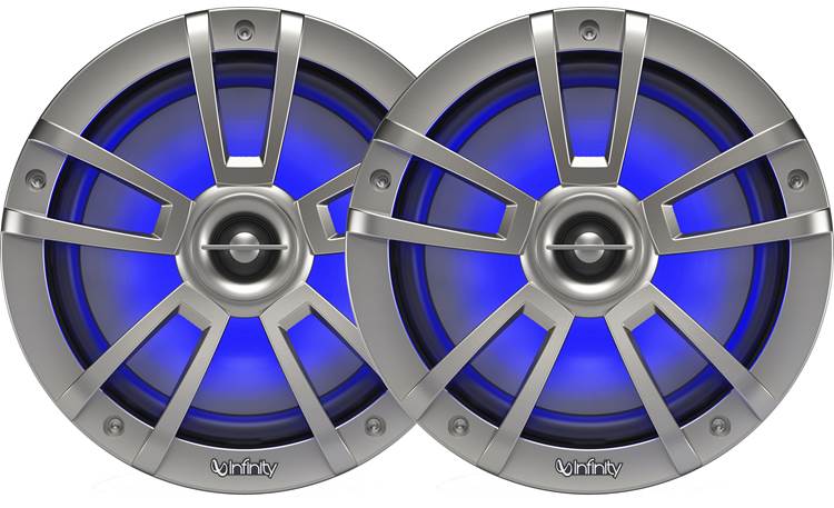 Infinity 822MLT marine-rated speakers with RGB LED lights
