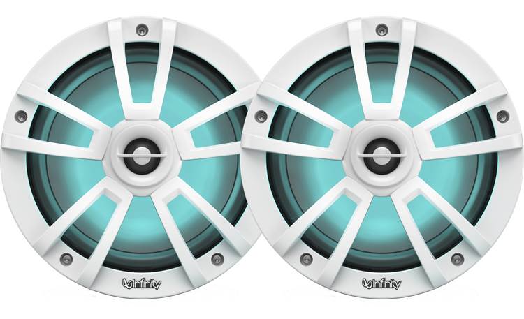 Infinity 822MLW marine-rated speakers with RGB LED lights