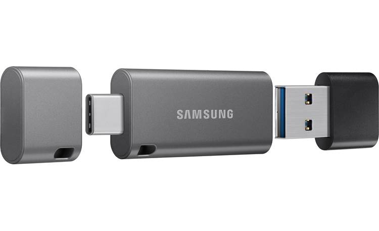 Samsung DUO Plus Flash Drive USB Type-C on one end, Type-A adapter on the other