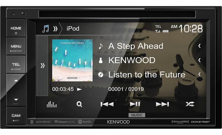 Kenwood DDX276BT The 6.2" touchscreen display shows off and lets you control all your media