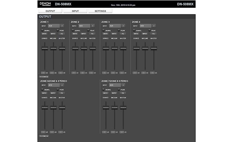Denon DN-508MX Web-based interface offers individual zone control