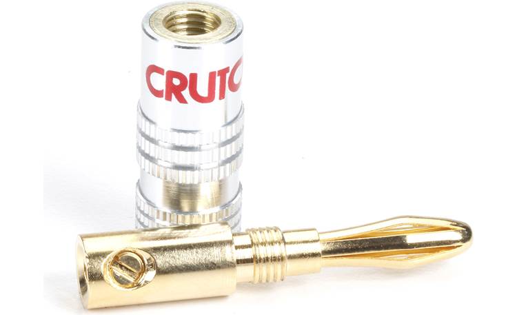 Crutchfield Banana Connectors A set-screw grips the wire firmly
