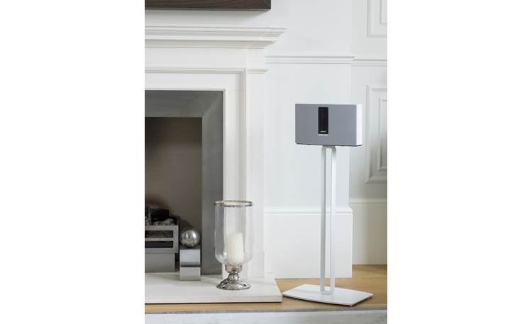 SoundXtra Floor Stand White - hollow support hides power cable (speaker not included)