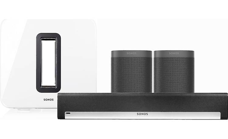 komme spejder Det Sonos Playbar 5.1 Home Theater System with Voice Control (Black/White Sub)  Includes Sonos Playbar, Sub, and 2 Sonos One speakers with Amazon Alexa and  Apple® AirPlay® 2 at Crutchfield