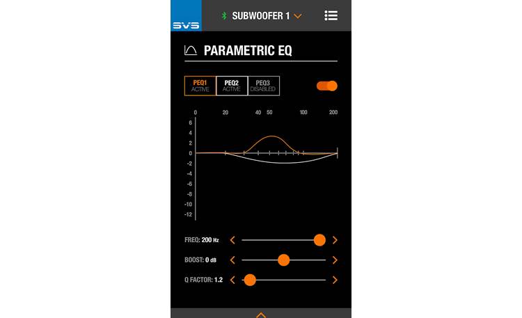 SVS PB-4000 Parametric EQ controls