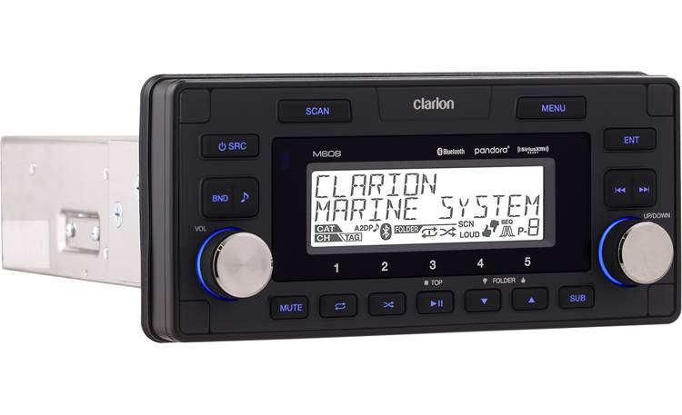 Clarion M608 Single-DIN chassis, oversized face