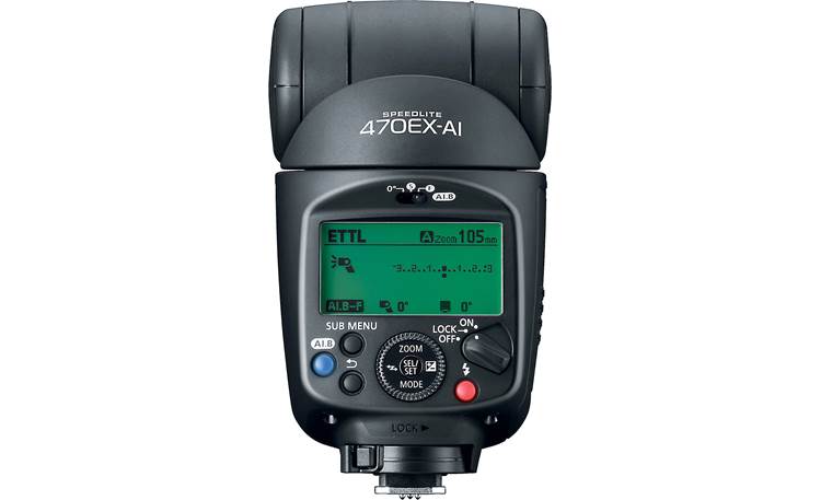 Canon Speedlite 470EX-AI Rear-panel LCD lets you view and change settings